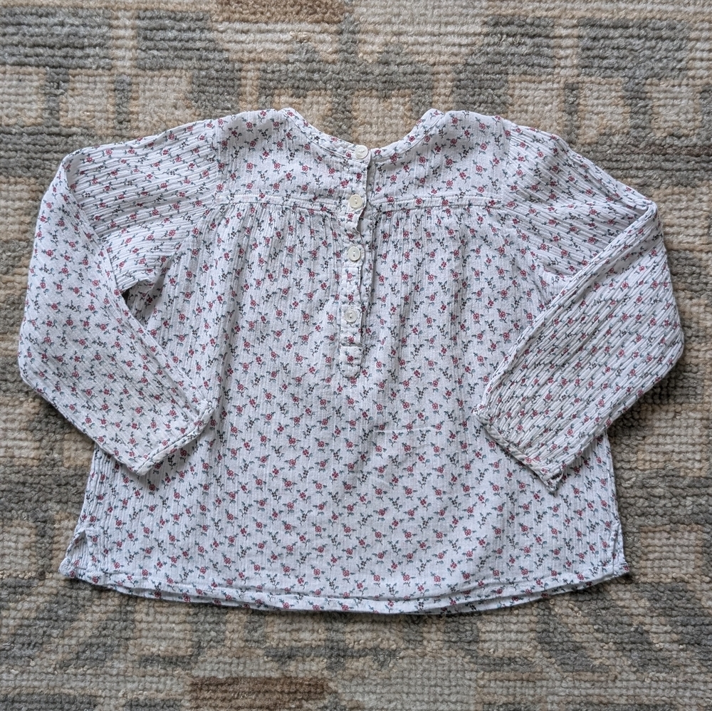Floral White and Pink Kids Shirt